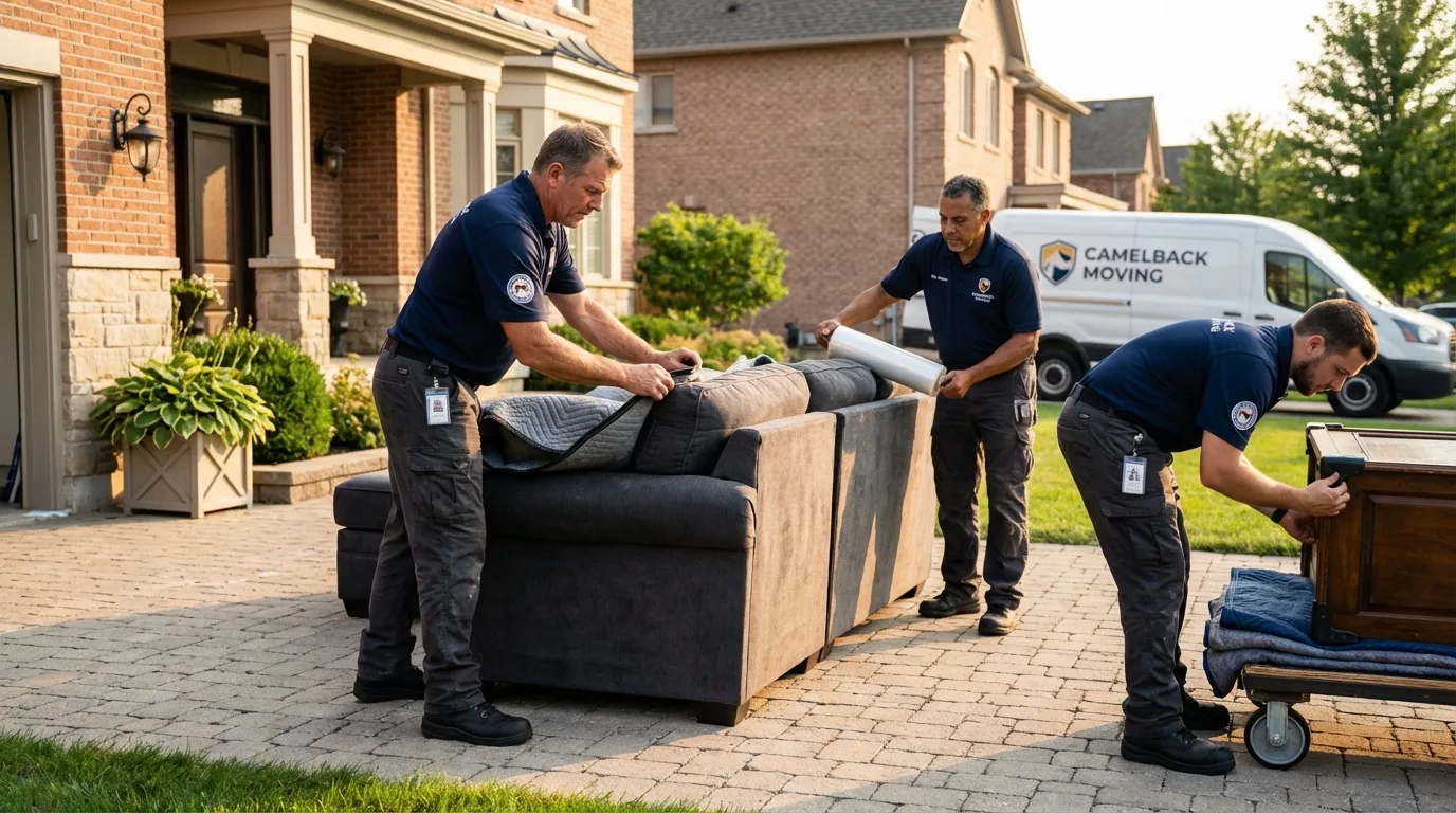 Large estate moving crew wrapping furniture in Emmitsburg, MD